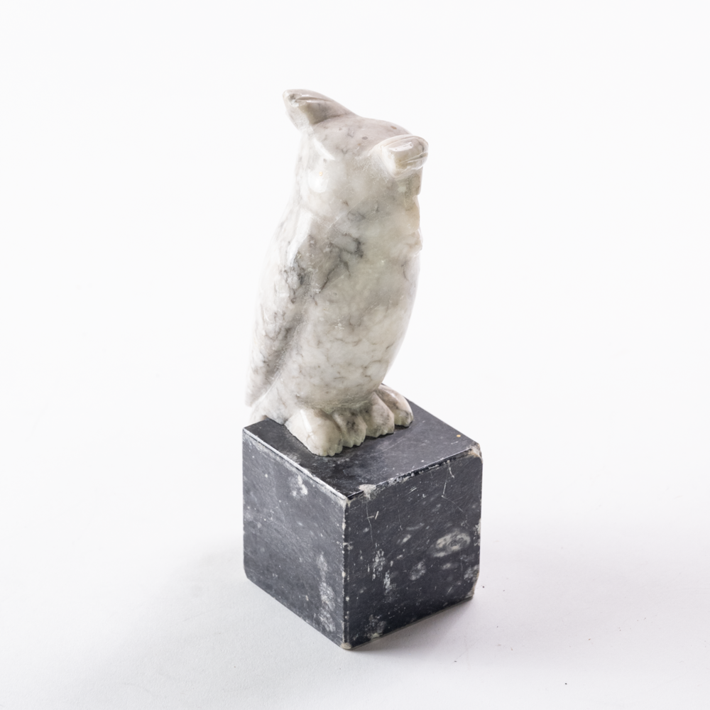 Alabaster owl bookend
