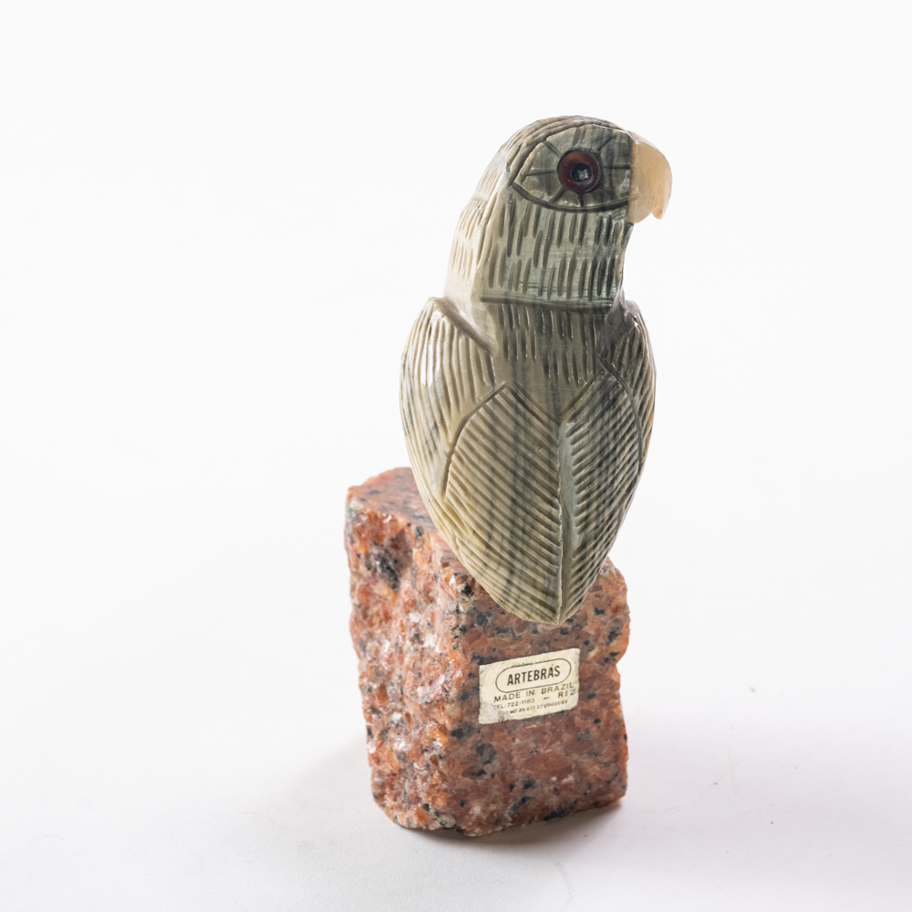 Carved parrot bird figure
