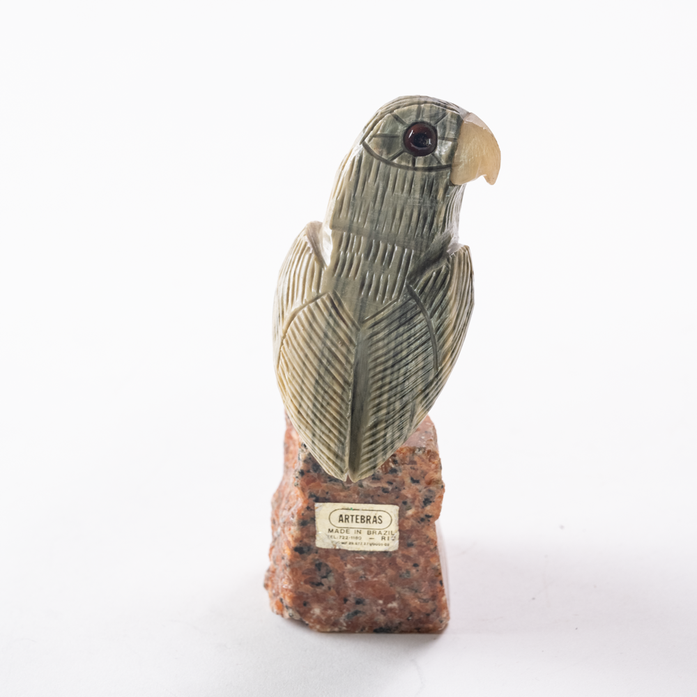 Carved parrot bird figure