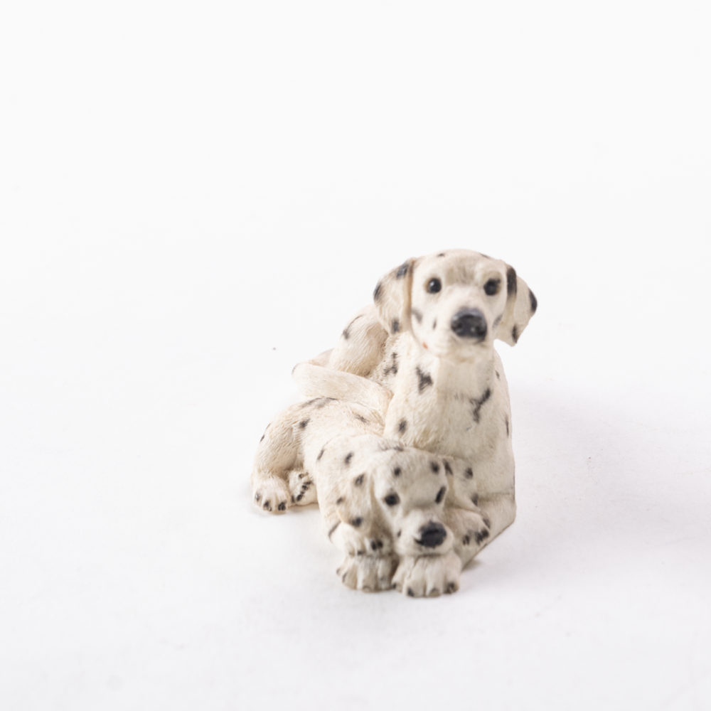 Dalmatian parent puppy dog ​​figurine
