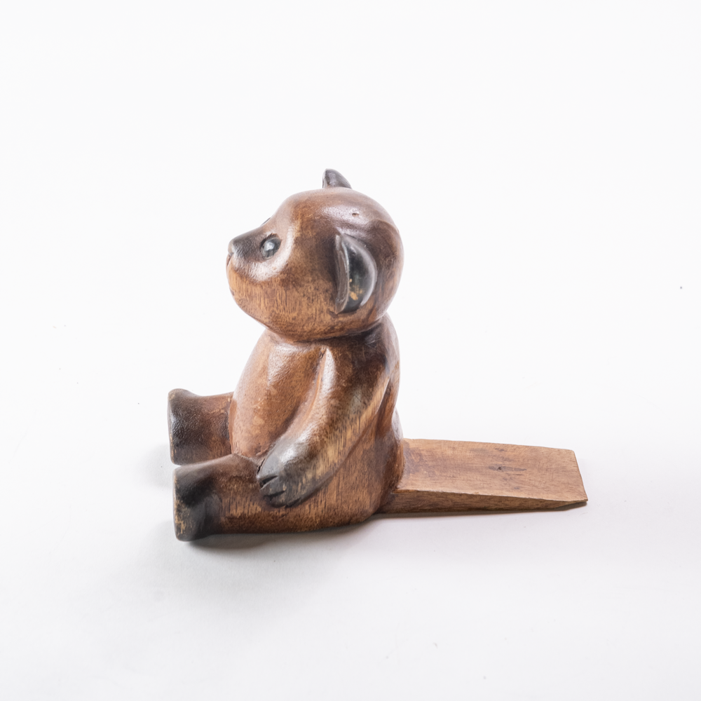 Hand carved bear doorstop