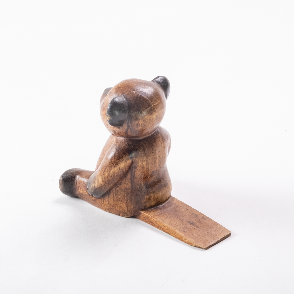 Hand carved bear doorstop