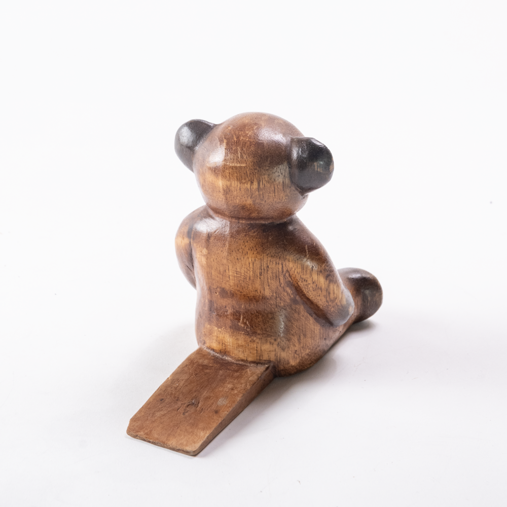 Hand carved bear doorstop
