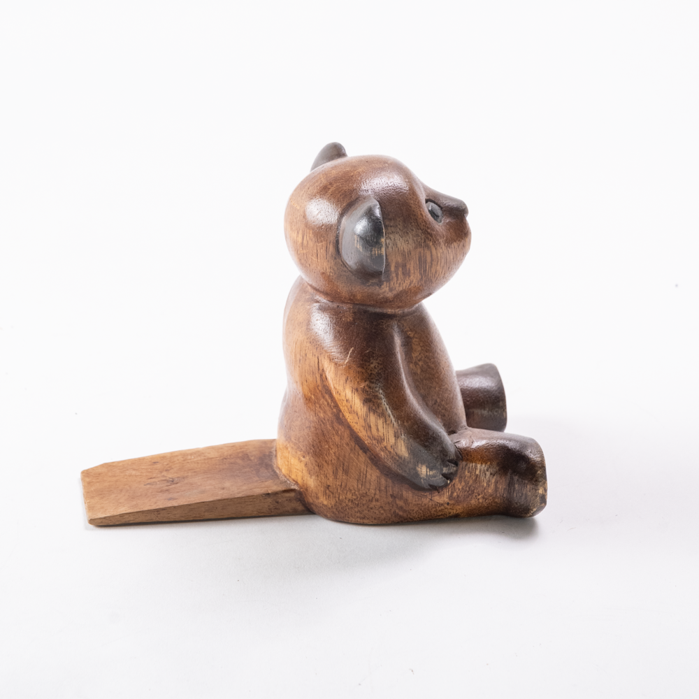 Hand carved bear doorstop