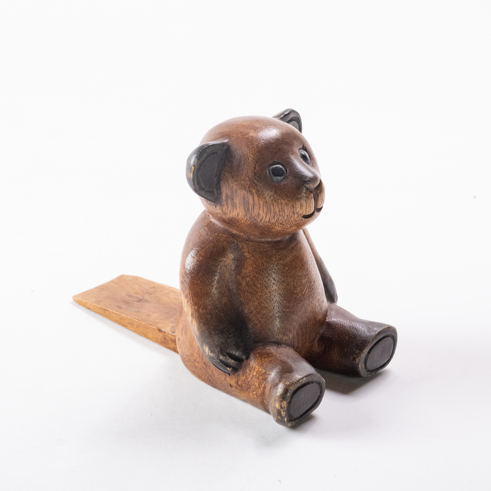 Hand carved bear doorstop