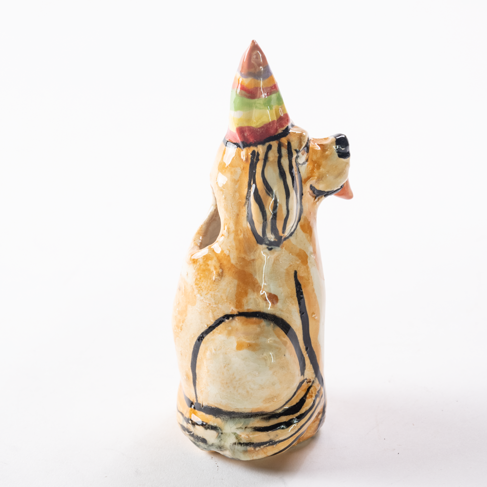 Party hat dog flower vase