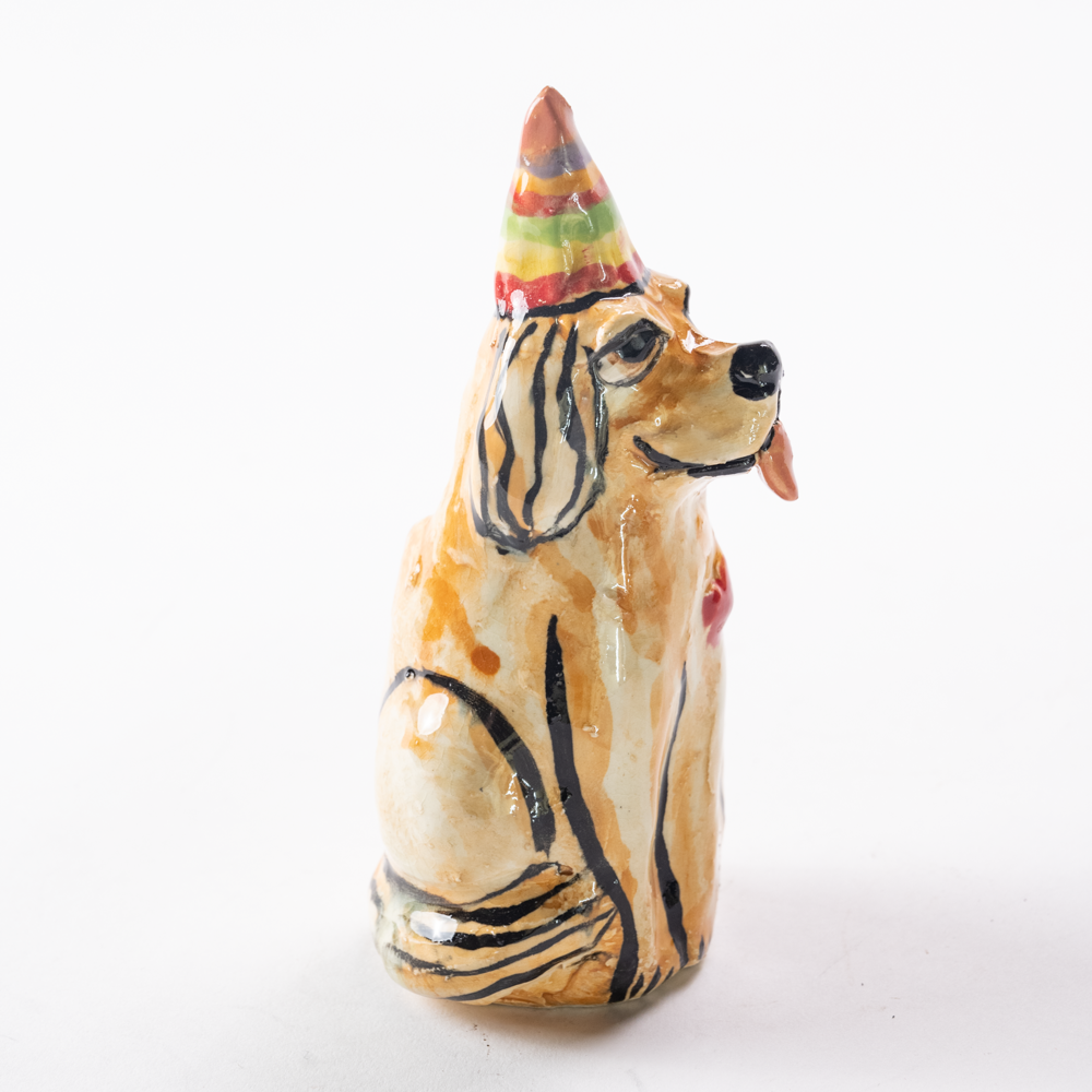 Party hat dog flower vase