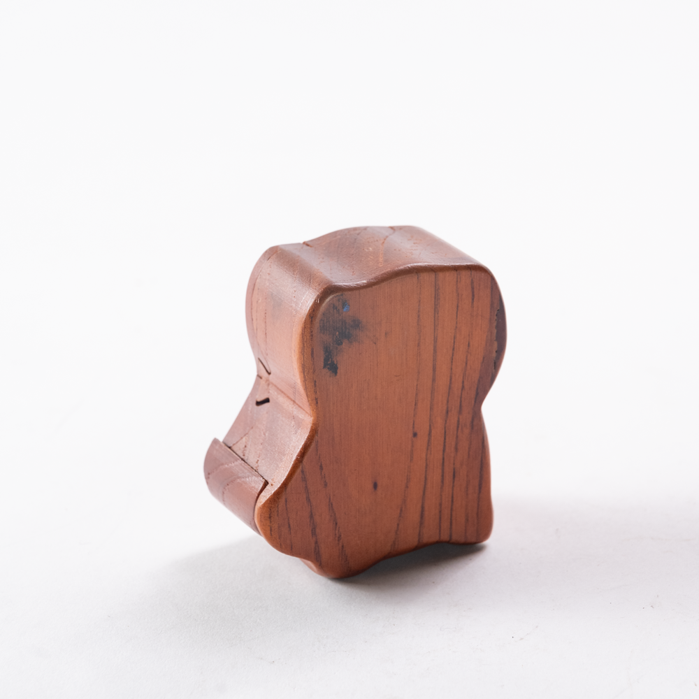 Wooden puppy puzzle trinket box